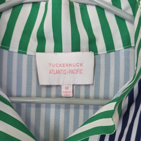 Navy and Green Striped Tunic Top - Picture 2 of 9